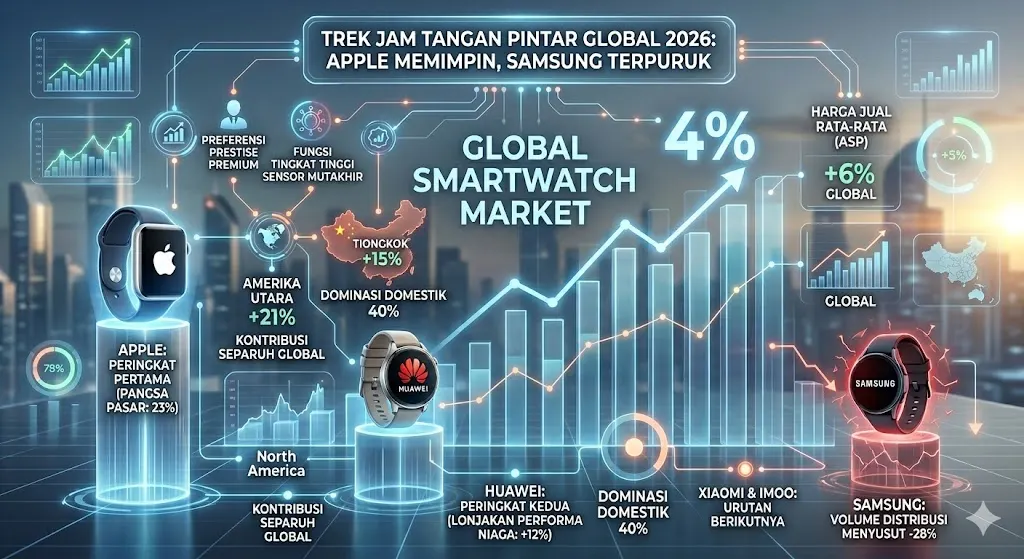 Pasar Smartwatch Dunia Naik 4%, Apple &amp; Huawei Berjaya