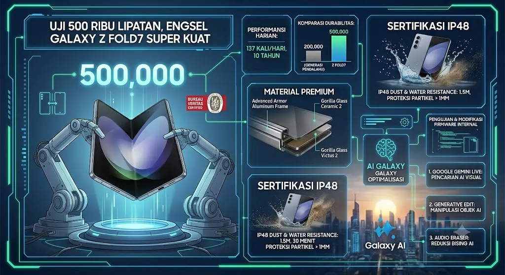 Uji 500 Ribu Lipatan, Engsel Galaxy Z Fold7 Super Kuat