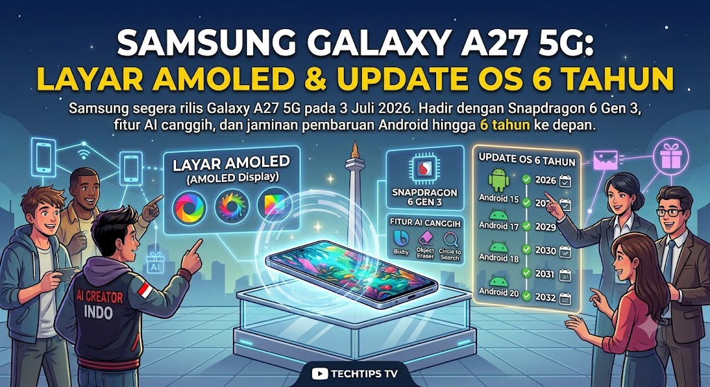 Samsung Galaxy A27 5G: Layar AMOLED &amp; Update OS 6 Tahun