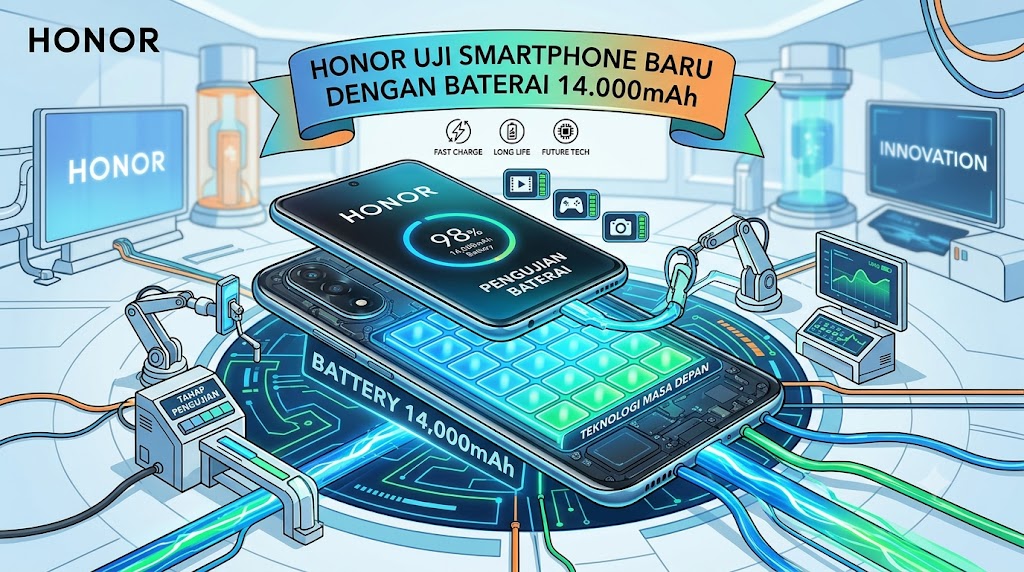 Honor Uji Smartphone Baru dengan Baterai 14.000mAh